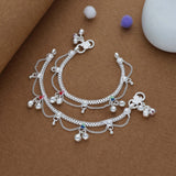 Royal Charm Cascade Traditional 925 Silver Kid Anklet(1-2 Yrs)