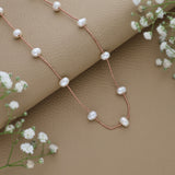 Royal Glow Pearl Rose Gold Silver Necklace