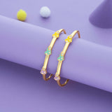 Royal Love Gold Polish 925 Kid Silver Bangles(0-5 Yrs)