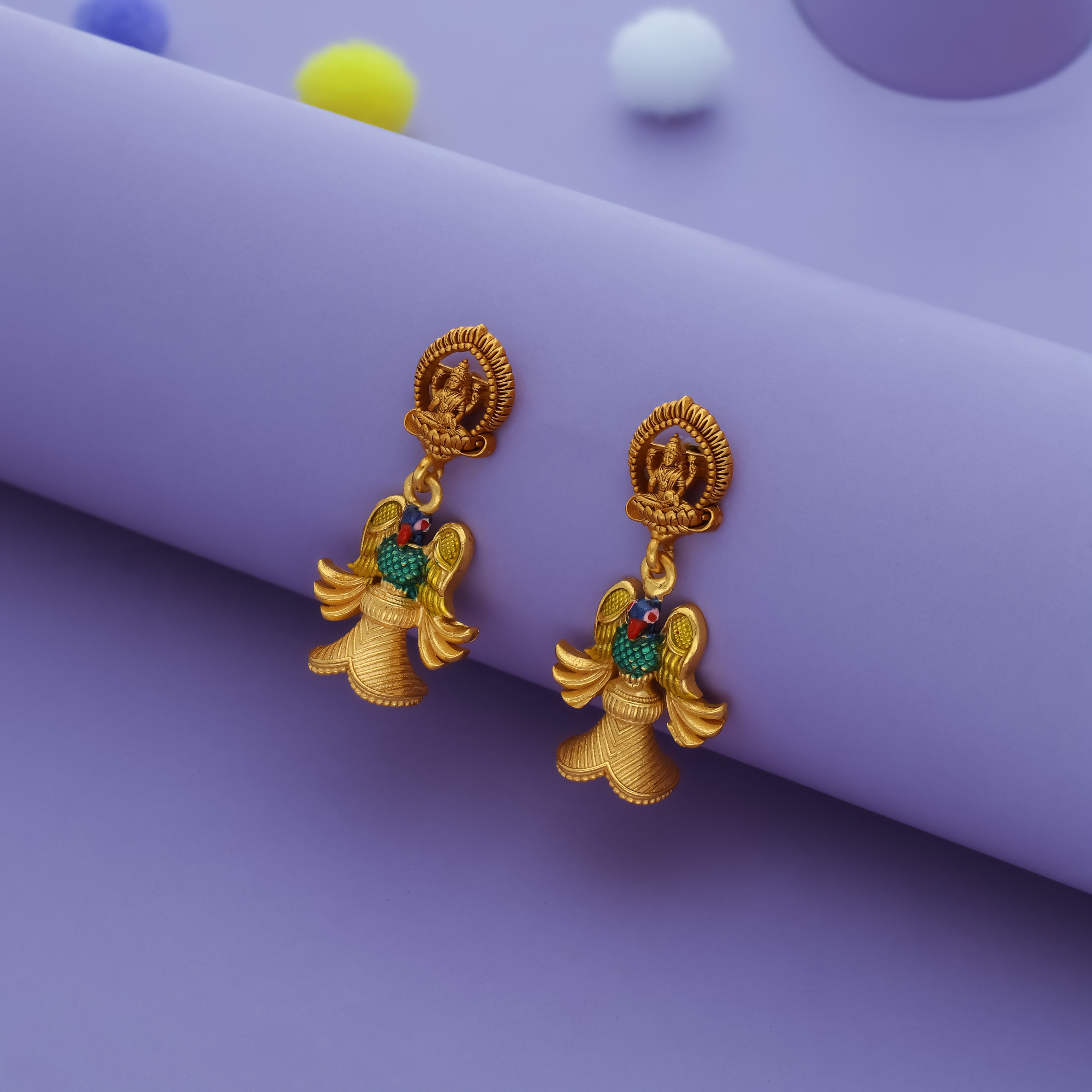 Royal Parrot 925 Silver Jhumkas