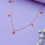 Ruby Clover Charm 925 Silver Chain Necklace