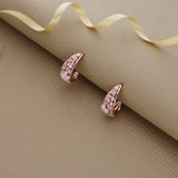 Shine On Rose Gold Polish Silver Hoop Earrings