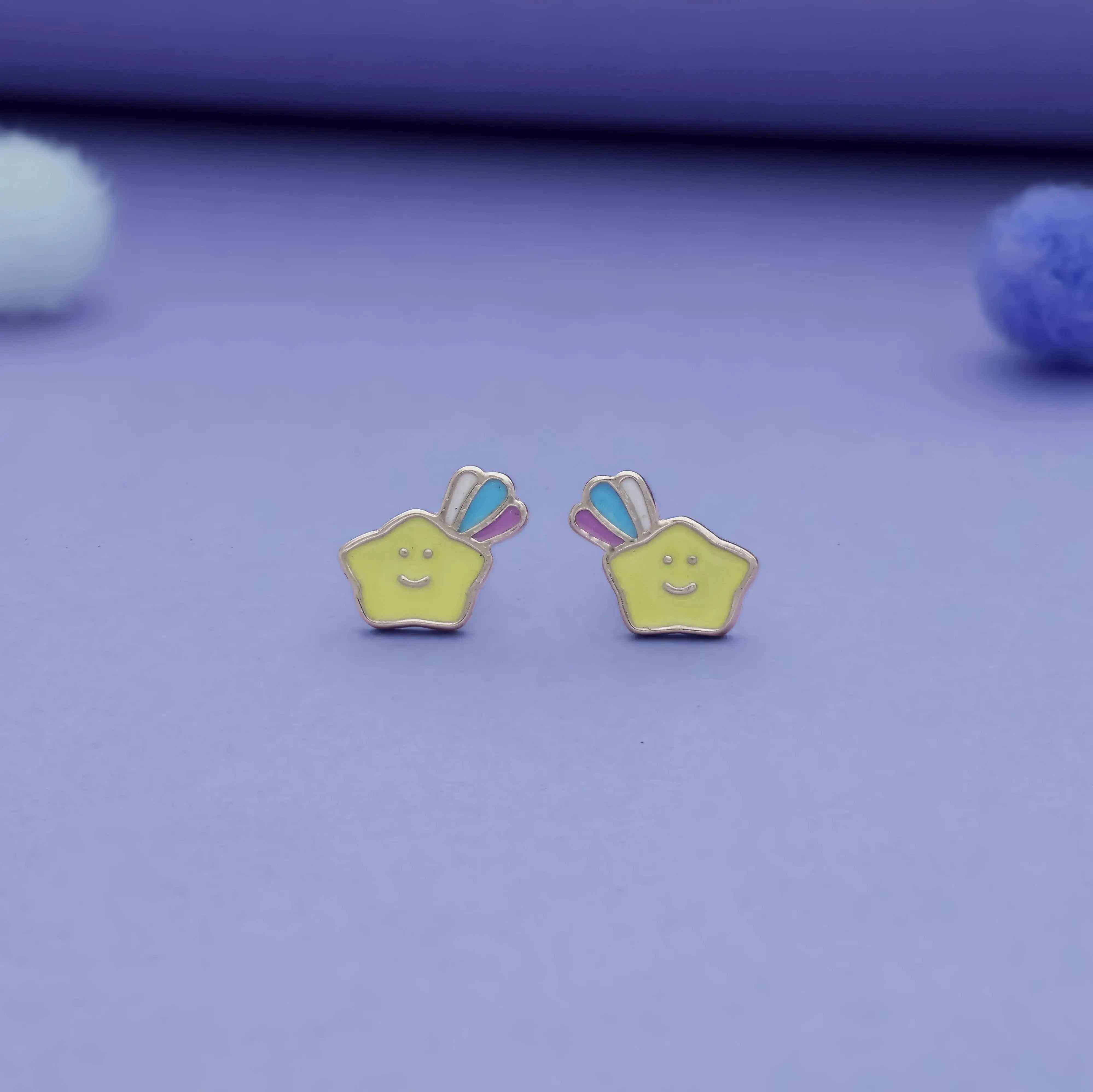 Shining Star 925 Sterling Silver Kids Earrings (3+ Yrs)