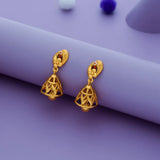 Silver Jhumka Traditional Peacock Design Ball Hanging Earrings