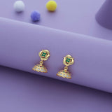 Sitara Floral Gold Polish 925 Silver Traditional Kid Earring