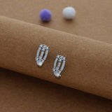 Sparkle 925 Silver J Type Earring