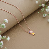 Sparkle Doll Rose Gold Polish 925 Silver Kids Chain Pendant (3+ Years)