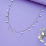 Sparkling White Crystal 925 Silver Charm Necklace