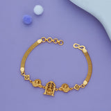 Sri Lakshmi Charm 925 Gold Polish Silver Bracelet