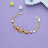 Sri Venkateshwara Swamy Design Gold Polish 925 Silver Kid Bracelet