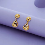 Starlight Daisy 925 Silver Gold Polish Drop Earrings