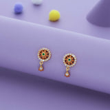 Sudarshana Chakra Traditional 925 Gold Polish Silver Earring