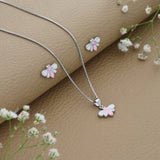 Sunny Pink Petal 925 Silver Kids Chain Pendant (3+ Years)