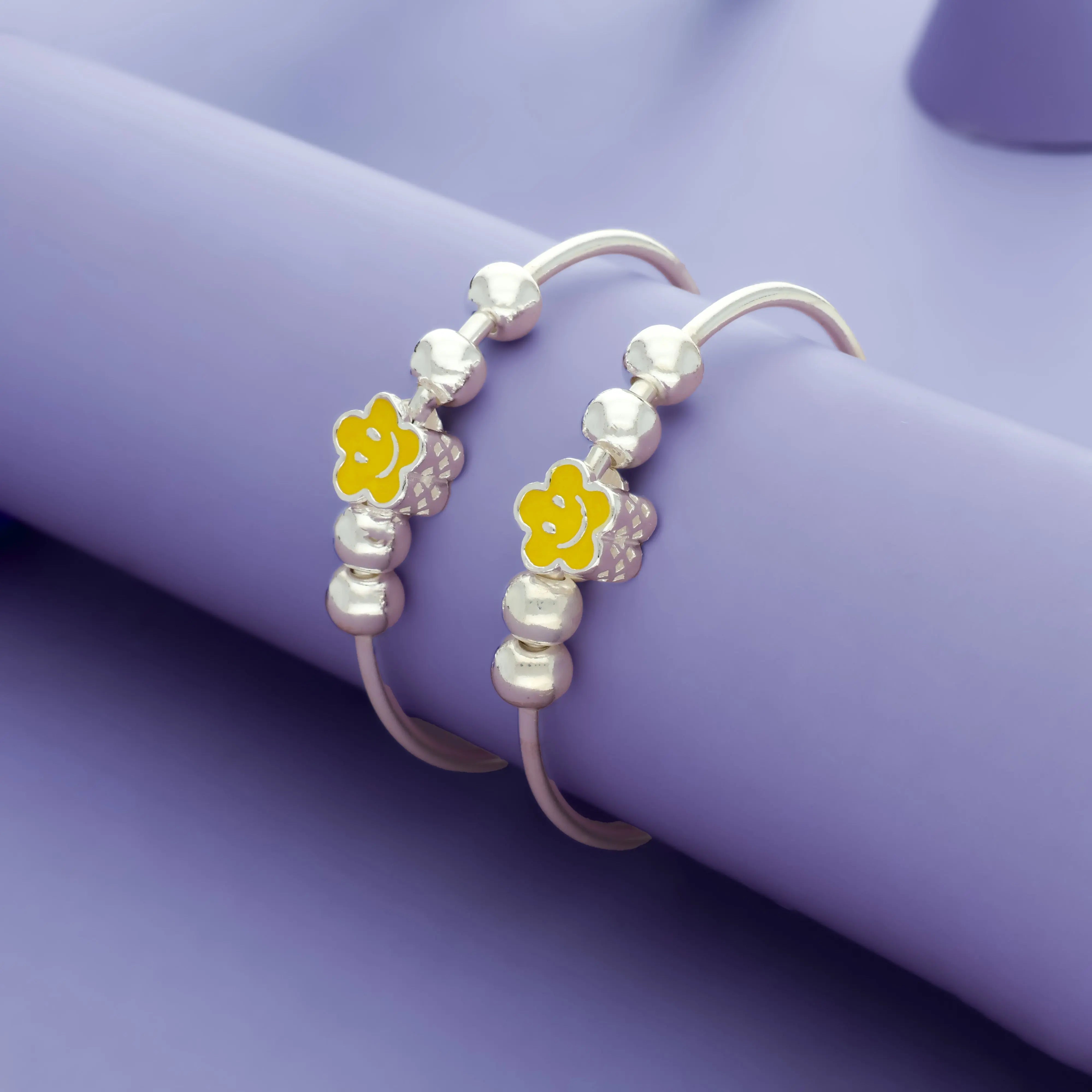 Sunshine Smiley 925 Silver Kid Bangles