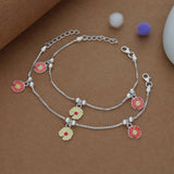 Sweet Blossom Silver Anklet(3-6 yrs)