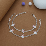Sweet Bunny Steps 925 Silver Kid Anklet (3-5 Yrs)