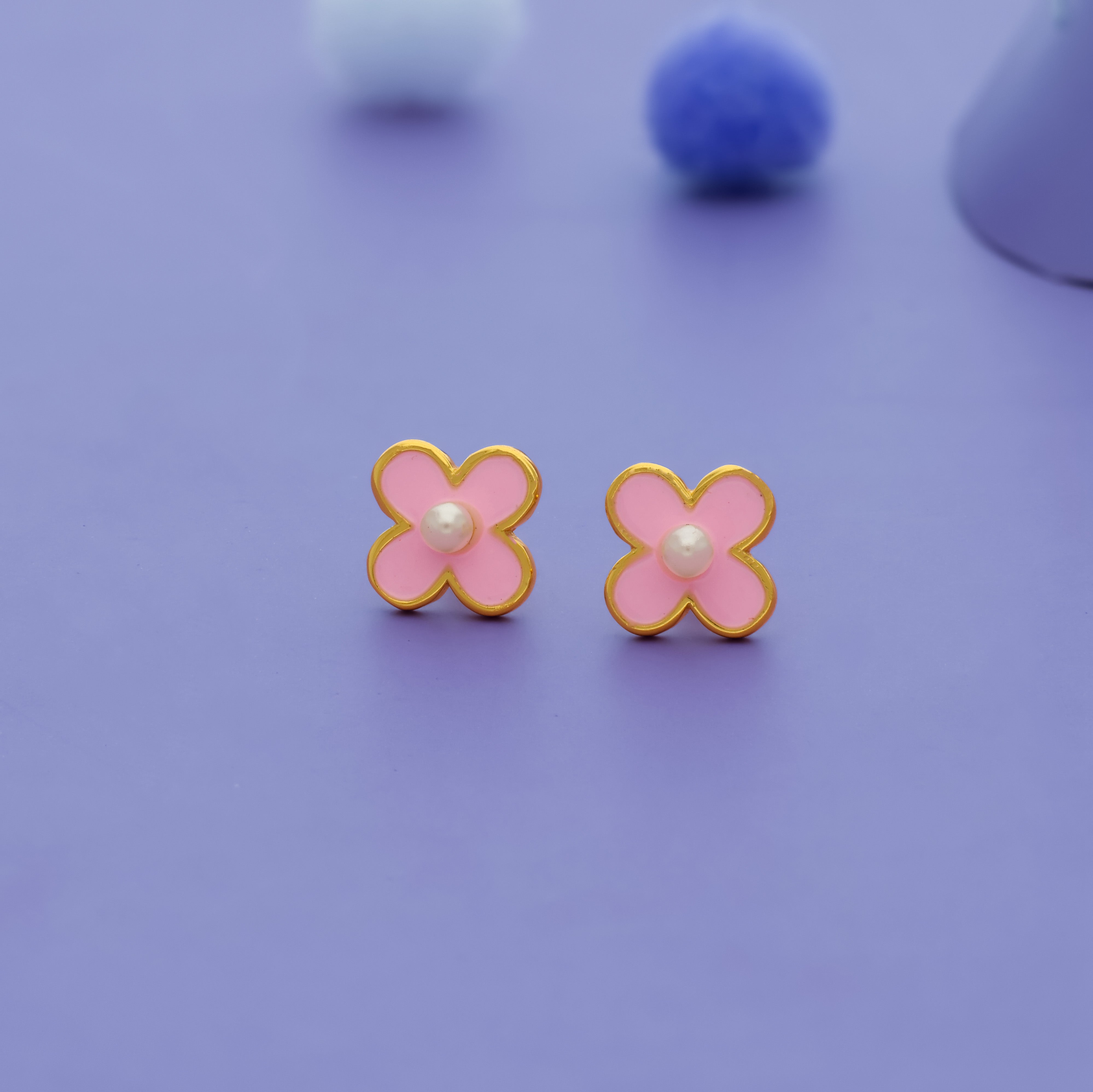 Sweet Pink Flower 925 Silver Kids Studs (3+ Yrs)