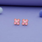Sweet Pink Flower 925 Silver Kids Studs (3+ Yrs)