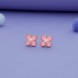 Sweet Pink Flower 925 Silver Kids Studs (3+ Yrs)
