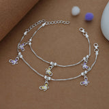 Swinging Wings Silver Anklet(3-6 Yrs)
