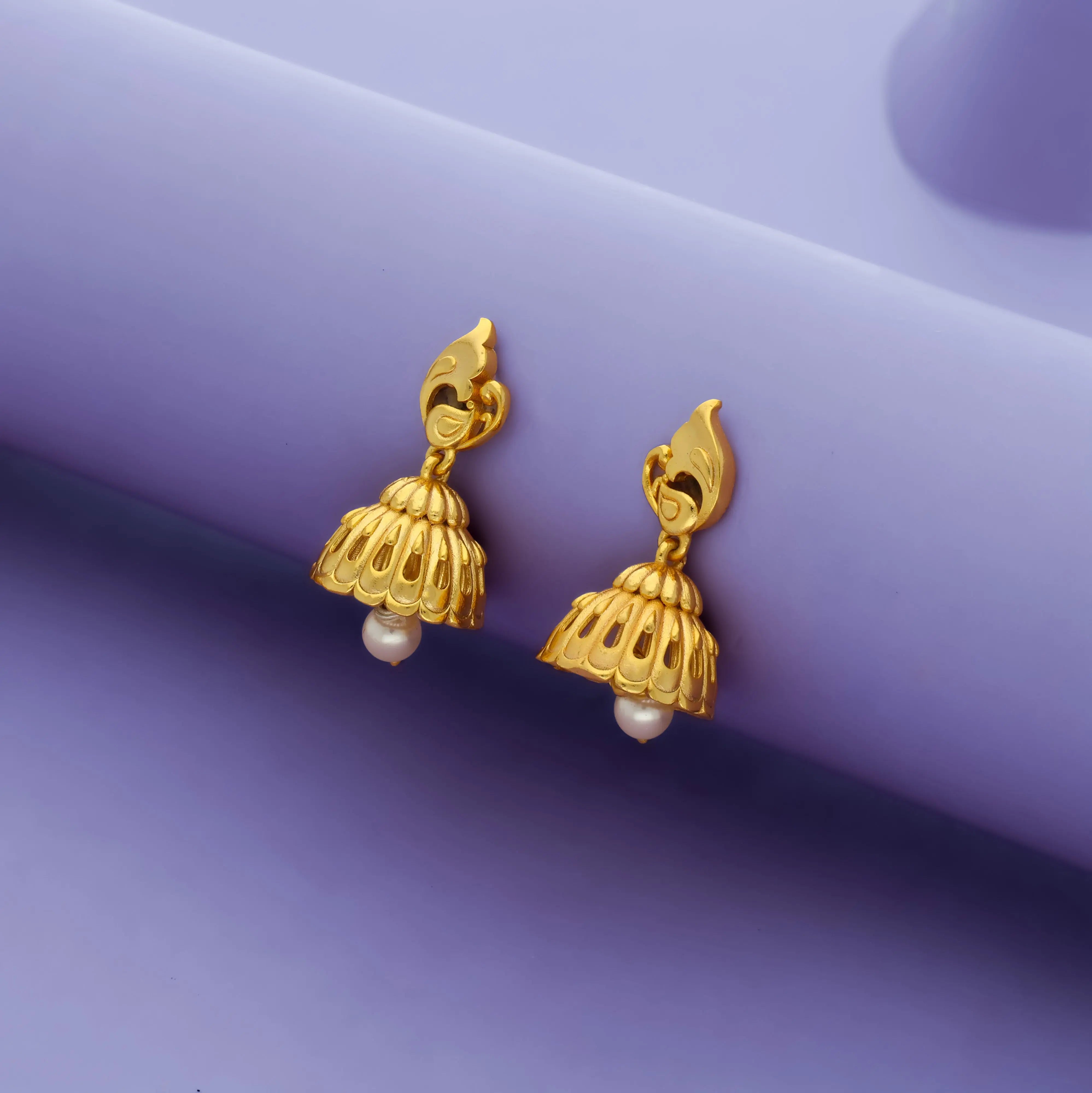 Swirl Peacock Pearl 925 Silver Jhumkas