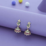 Temple Peacock 925 Silver Traditional Jhumka