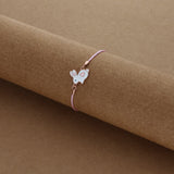Tiny Bunny White Rabbit Rose Gold 925 Thread Silver Bracelet(1-5Yrs)