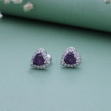 Tiny Heart Zircon 925 Silver Studs