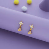 Tiny Mist 925 Gold Polish Silver Kid Drop Earring(6+ Yrs)