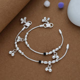 Tiny Taal Beaded Traditional 925 Silver Kid Anklet(1-2 Yrs)