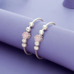 Tiny Peony 925 Sterling Silver Adjustable Kid Bangles