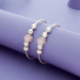 Tiny Peony 925 Sterling Silver Adjustable Kid Bangles