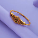 Traditional Antique Gold Polish 925 Silver Lakshmi Kada