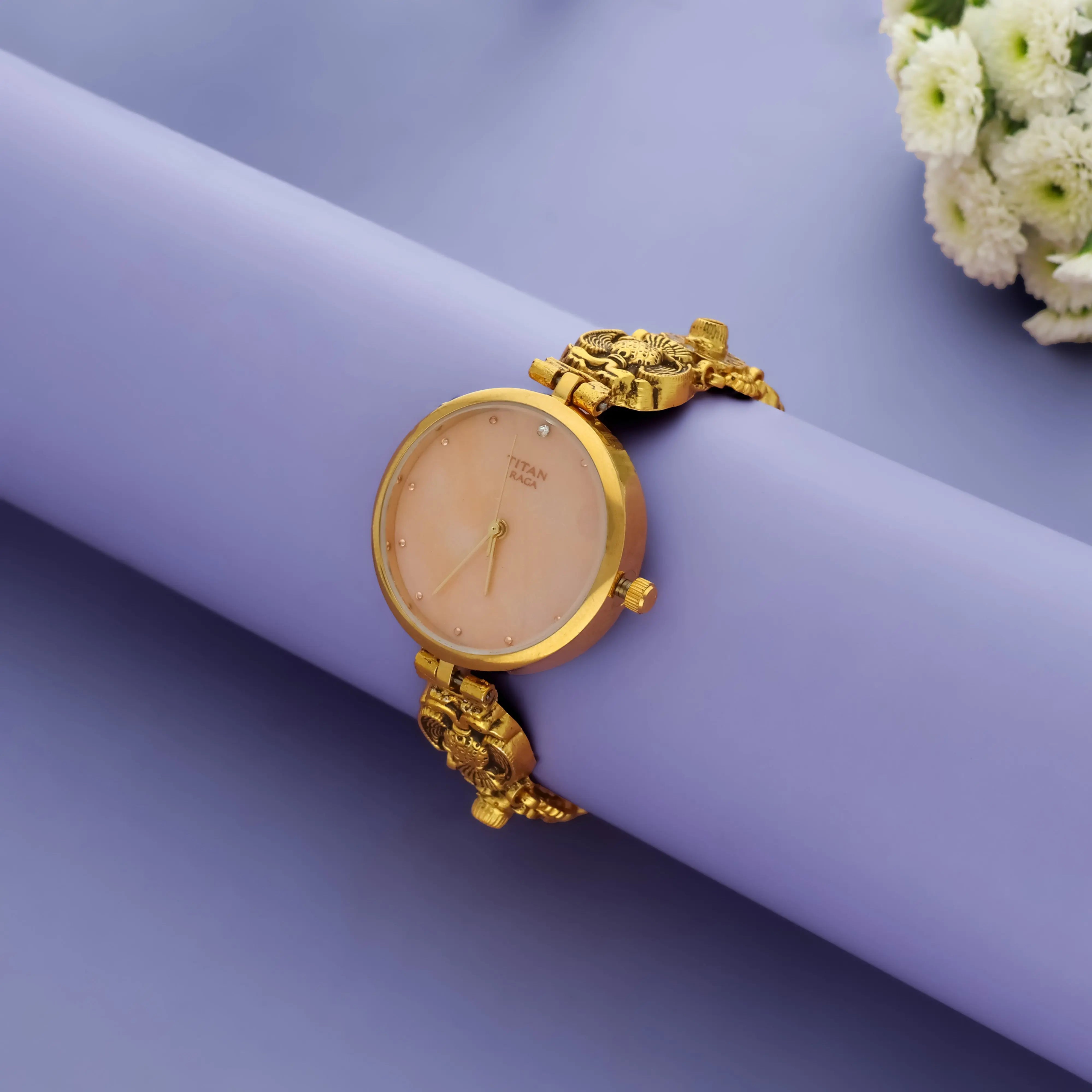 Pink Traditional Antique 925 Silver Bracelet Watch