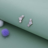 Triple Star Sparkle 925 Silver Stud for Kids & Teen(10+ Yrs)