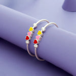Triple Heart 925 Sterling Silver Kid Bangles