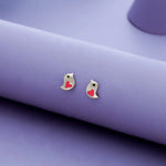 Tweety Heart 925 Silver Kids Studs (2+ Yrs)
