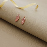 Twilight Leaf Rose Gold Polish 925 Silver Studs