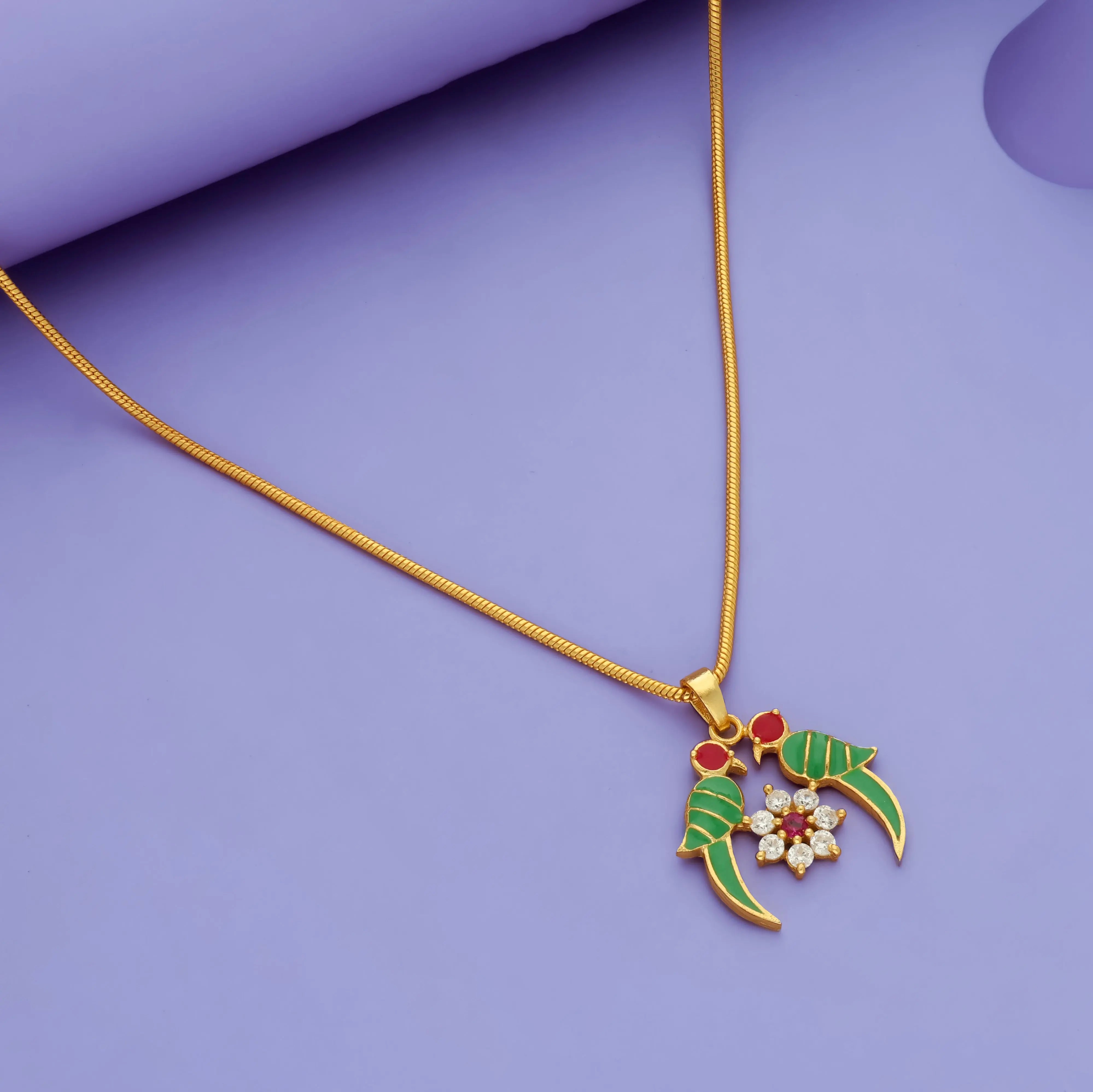 Twin Parrot 925 Silver Pendant Chain