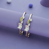 Rainbow Kitty 925 Silver Kid Bangles (0-5 Yrs)