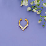V-Glow Crystal 925 Silver Septum Earring