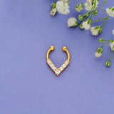 V-Glow Crystal 925 Silver Septum Earring