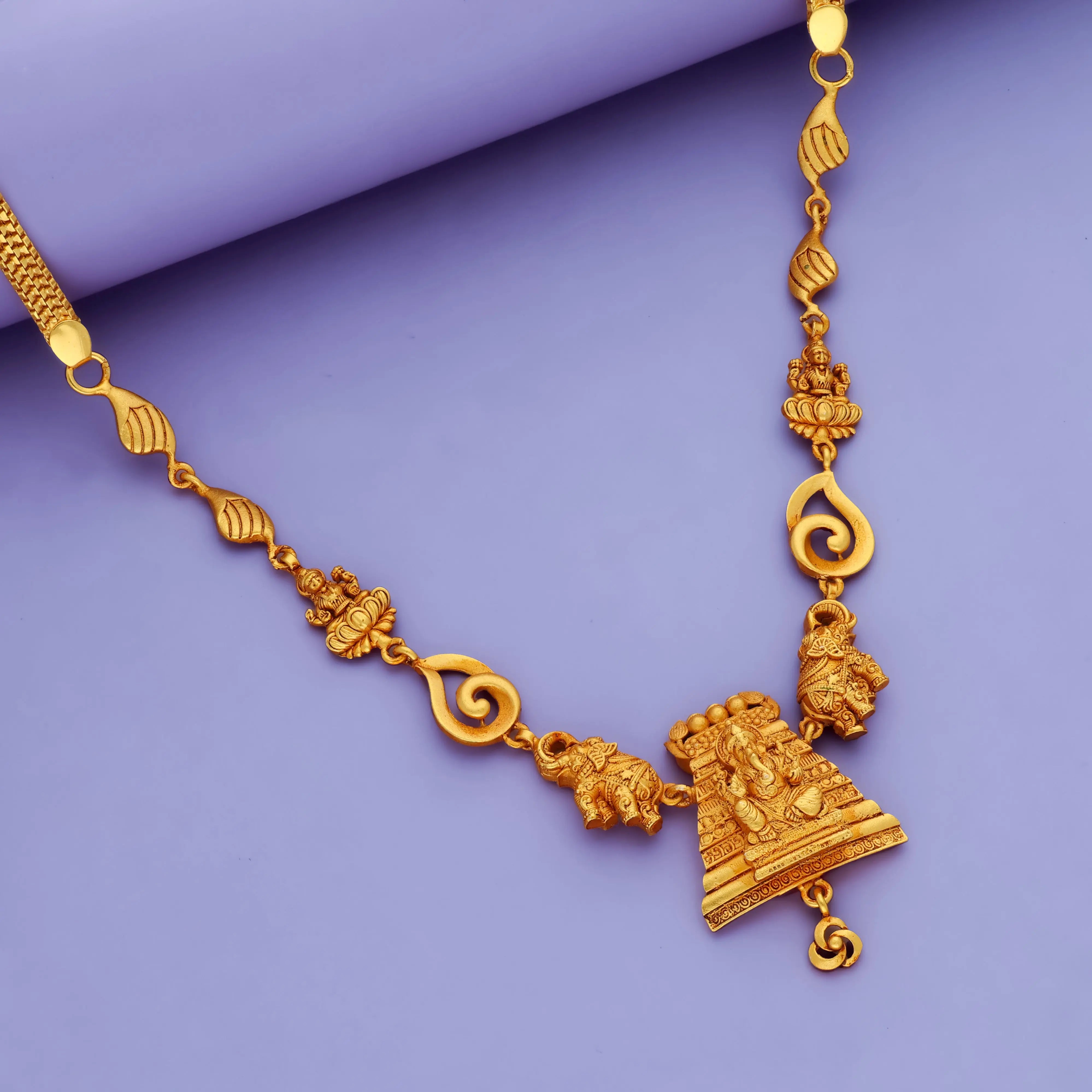 Vinayakar Gopuram 925 Sterling Silver Adjustable Necklace