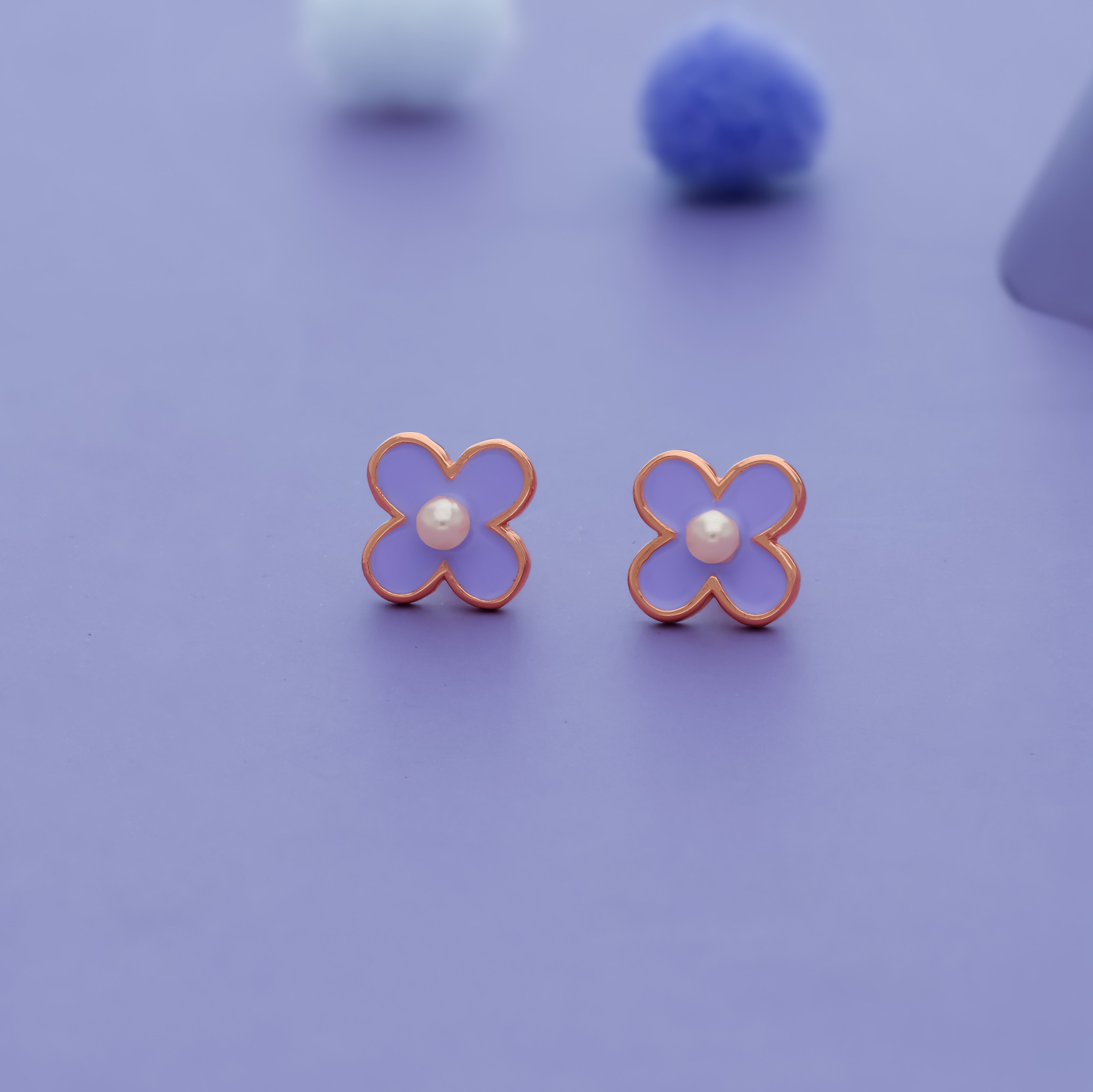 Violet Blossom 925 Sterling Silver Kids Stud (3+ Yrs)