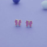 Violet Butterfly 925 Sterling Silver Kids Stud (3+ Yrs)