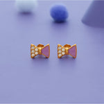 Violet Bow 925 Sterling Silver Kids Stud (3+ Yrs)