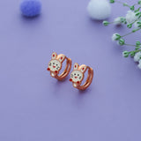 White Kittu Rose Gold Polish SilverEarring (3+ Yrs)