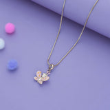 Yellow Breezy Butterfly 925 Silver Kid Pendant (3+ Yrs)