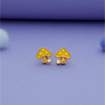 Yellow Mushroom 925 Sterling Silver Kids Stud (3+ Yrs)
