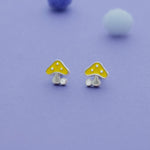 Yellow Mushroom 925 Sterling Silver Kids Stud (3+ Yrs)